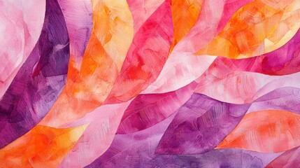 Poster - a painting of a flower with pink and orange colors