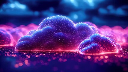 Aufkleber - Abstract glowing orange cloud symbol over circuit board, representing cloud computing and digital data storage in a futuristic tech scene