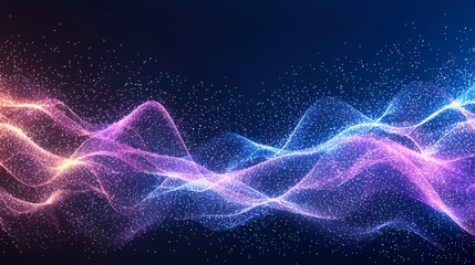 Poster - An abstract background featuring vibrant waves of colorful light, creating a sense of depth and movement. Ideal for digital designs and art projects.