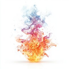 Poster - Vibrant and dynamic representation of colorful smoke and fire blending together, creating an abstract and artistic visual effect for various design projects.