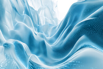 Aufkleber - Abstract futuristic blue wave with glowing dots and digital design elements