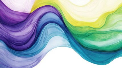 Poster - a colorful painting of a wave with a blue and purple background