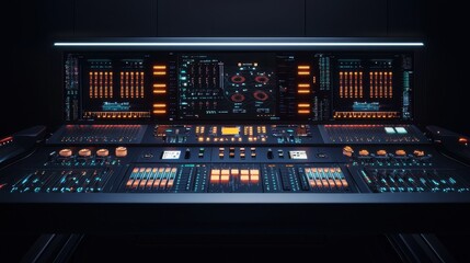A computer monitor with a lot of buttons and a screen that says 