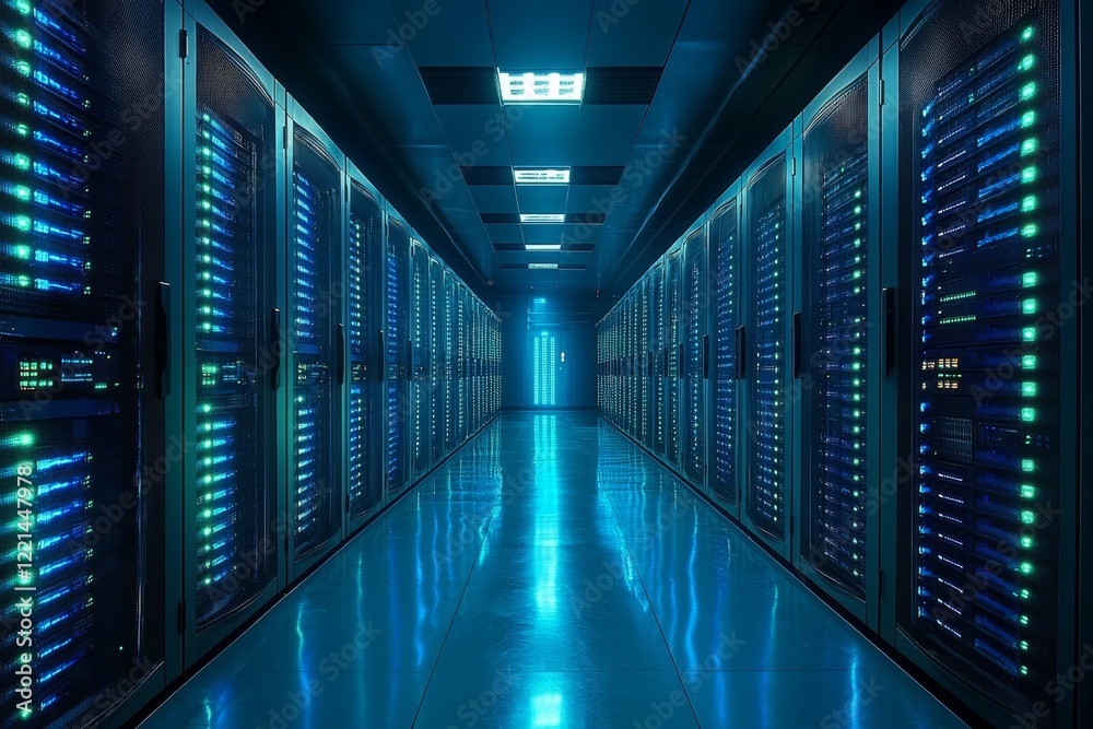 Advanced Artificial Intelligence Server Room Setup with Multiple ...