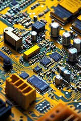 Poster - A detailed view of a computer motherboard components