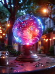 Wall Mural - glass ball in the night