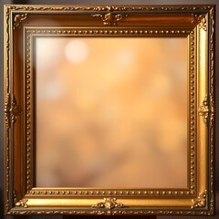 Frame mockup with ornate gold frame featuring a blurred background creating an artistic display option