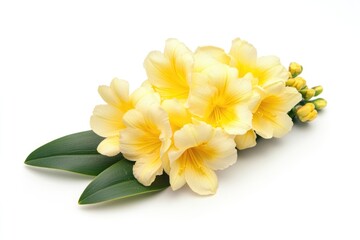 Poster - A collection of bright yellow flowers arranged neatly on a clean white surface