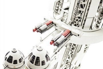 Wall Mural - a detailed view of a scale model of a space station, suitable for education or scientific illustrati