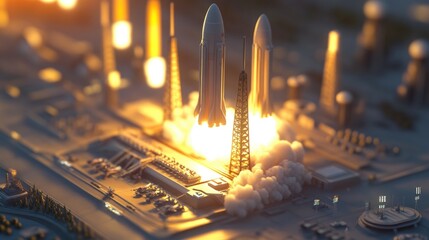Poster - a detailed view of a rocket component on a motherboard