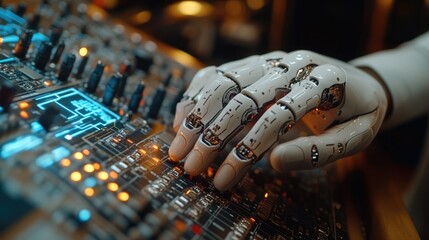 Poster - A close-up shot of a person's hand typing on a keyboard