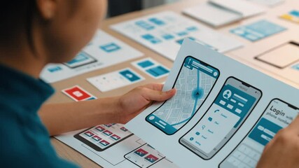 Poster - excellent startup company employee planning for user interface prototype for mobile application or w