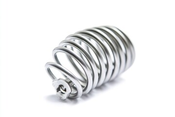Poster - A close-up of a metal spring on a white surface