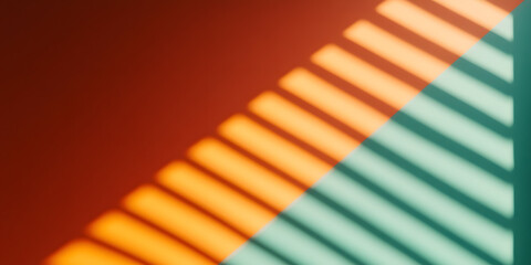 Aufkleber - Abstract sunlit background. Warm orange and cool teal shades create a vibrant, diagonal composition.  Perfect for design projects needing a modern, minimalist feel.