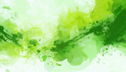 Poster - light and dark green watercolor stains and splatters creating an abstract textured background with c