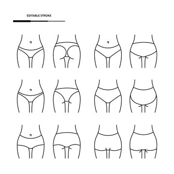 Different Types Of Panties Set Vector Design.