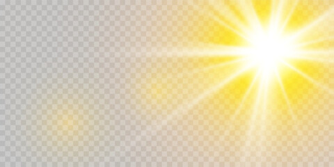 Wall Mural - glow light effect. star burst with sparkles.sun.