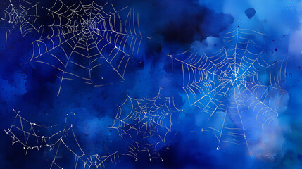 Spider web with dew drops background. Cobweb silk background 