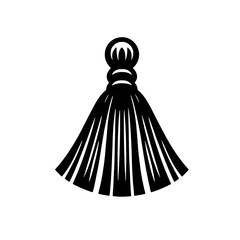 Poster - Black and White Tassel: An elegant and minimalist design featuring a detailed illustration of a black tassel against a clean white background.