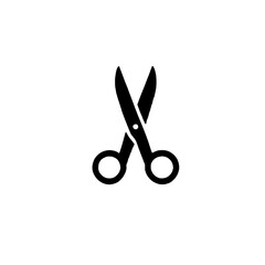 Poster - Simple Scissors Icon: A clean and minimalist illustration of a pair of scissors, perfect for graphic design projects needing a simple, versatile cutting tool image. 