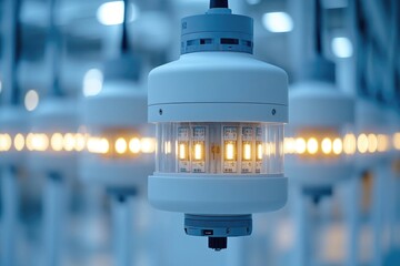Poster - close-up shot of a light fixture in a room, suitable for interior design or architecture contexts