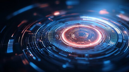 Aufkleber - A close-up image showcasing dynamic, glowing abstract patterns with a futuristic aesthetic, illustrating the concepts of innovation and digital advancement in technology.