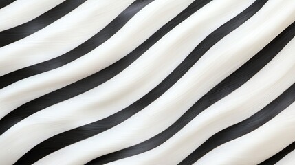 Poster - An abstract close-up of wavy stripes in black and white. The smooth curves create a dynamic flow, showcasing a modern and stylish design suitable for various creative projects.