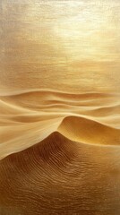 Wall Mural - golden desert dunes under soft light, vast and textured, focus on natural curves and light shadows