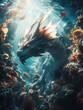 © Ala - Majestic dragon gliding through vibrant coral reefs under shimmering waves