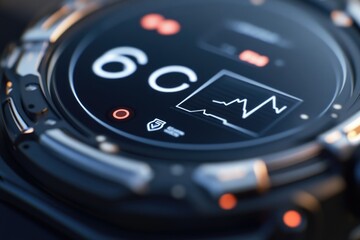 Poster - a close-up shot of a smartwatch displaying the current time