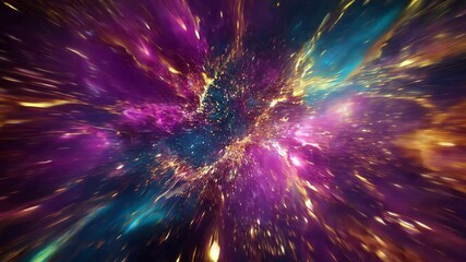 Wall Mural - Colorful nebula cloud of gas and dust particles expanding in the universe