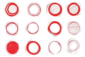 Poster - a minimalist design featuring multiple red circles on a white background, suitable for use in presen