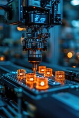Poster - Close-up shot of a machine with candles lit inside