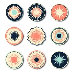 Poster - Various sunburst patterns and shapes