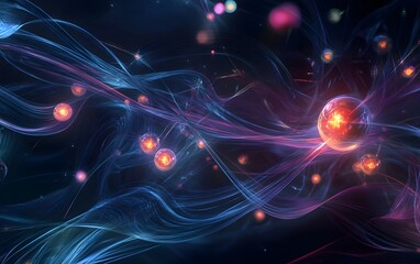 Poster - A mesmerizing abstract representation of energy and movement, showcasing vibrant colors and dynamic patterns