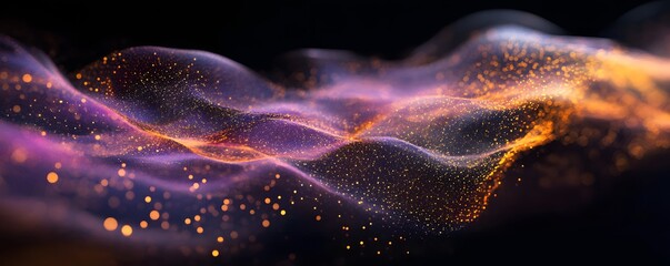 Poster - A stunning visualization of flowing wave patterns in vibrant colors, representing fluidity and creativity. Perfect for abstract design projects and digital art inspirations.