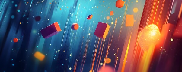 Poster - A vibrant abstract background featuring colorful shapes and dynamic movement, perfect for use in digital design projects, graphic art, and modern illustrations.