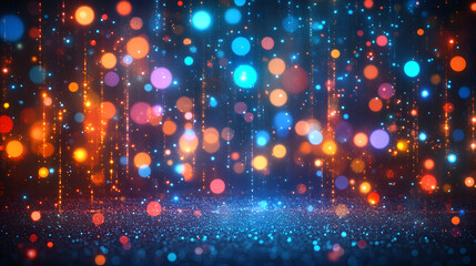 Poster - Colorful lights illuminating a dark background creating a vibrant and striking visual display