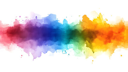 Poster - Colorful watercolor background with vibrant hues on a white canvas surface
