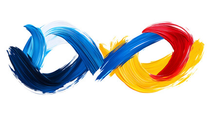 Poster - Colorful word love painted in blue red and yellow on a textured surface