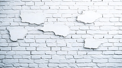 Poster - White brick wall background texture for design and photography projects