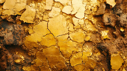 Poster - Close up image of a wall with bright yellow paint in textured finish