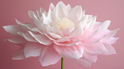 Poster - Single pink flower on a pink background with soft focus and natural lighting