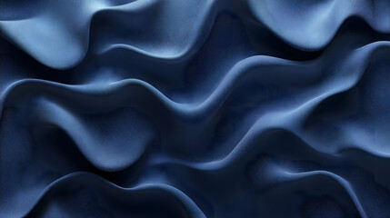 Poster - Blue background with wavy patterns and gentle curves creating a soothing abstract design