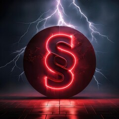 Poster - illuminated legal symbol with lightning effects