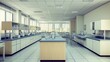© jaidil - Modern lab interior, research, equipment, city view