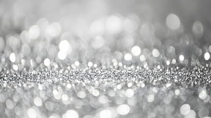 Poster - Silver glitter background with sparkling texture for creative design projects and visual media