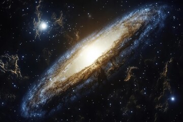 Poster - stunning spiral galaxy captured in deep space during a stellar observation session