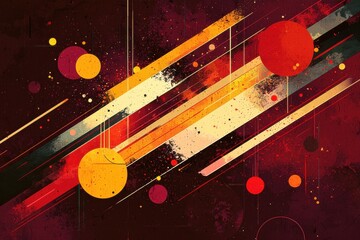 Poster - vibrant abstract background with colorful lines and circles for creative design