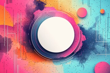 Poster - abstract design with vibrant geometric shapes and colorful gradients
